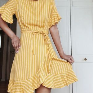 striped yellow dress
